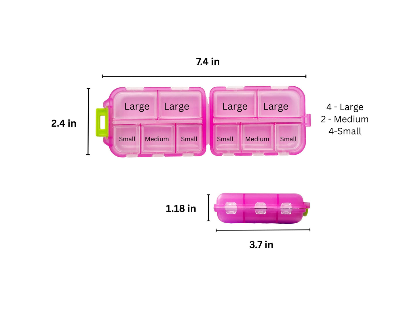 10-Slot Custom Labeled Pillbox