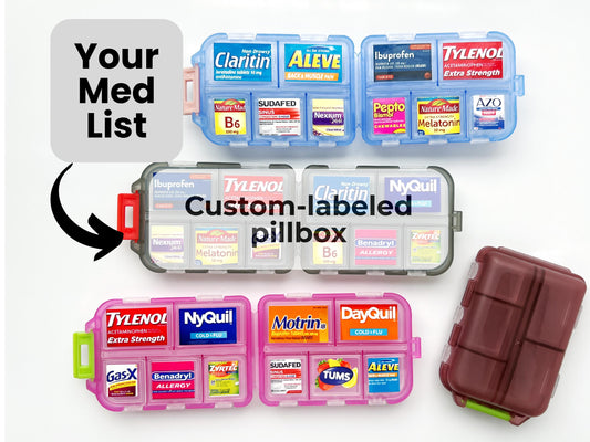10-Slot Custom Labeled Pillbox